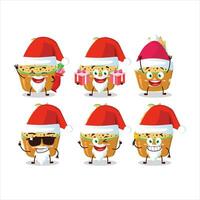 Santa claus Emoticons mit Eis Sahne Melone Tasse Karikatur Charakter vektor