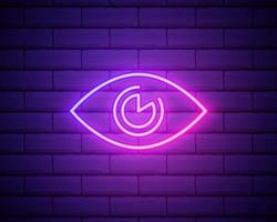 Auge Neon-Symbol. Elemente der Medien, Pressesatz. einfaches Symbol vektor