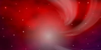 dunkelblauer, roter Vektorhintergrund mit bunten Sternen. vektor