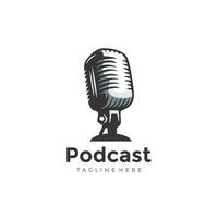 Podcast Logo Vektor Design Vorlage