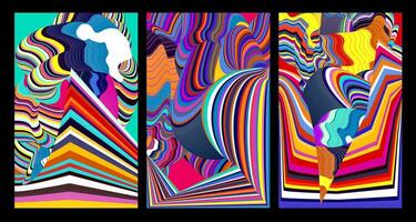 Vektor bunt abstrakt psychedelisch Flüssigkeit und Flüssigkeit Hintergrund Muster 2024