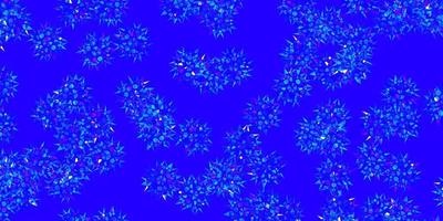 natürlicher Hintergrund des hellrosa, blauen Vektors mit Blumen. vektor
