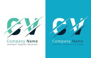 CV brev logotyp design mall. vektor logotyp illustration