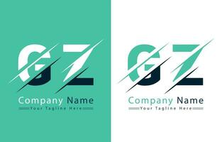 gz Brief Logo Design Konzept. Vektor Logo Illustration