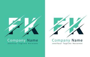 fk brev logotyp design mall. vektor logotyp illustration