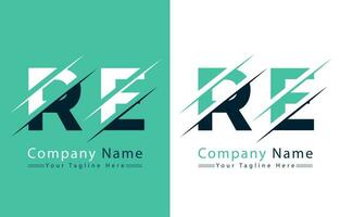 re brev logotyp vektor design begrepp element