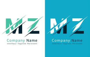 mz brev logotyp vektor design mall element