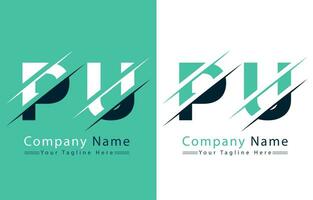 pu brev logotyp design begrepp. vektor logotyp illustration