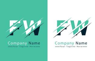 fw Brief Logo Design Konzept. Vektor Logo Illustration