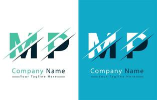 mp Brief Logo Design Konzept. Vektor Logo Illustration