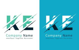 ke brev logotyp vektor design mall element