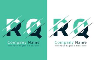 rq brev logotyp design mall. vektor logotyp illustration