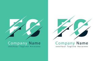 fc brev logotyp design mall. vektor logotyp illustration