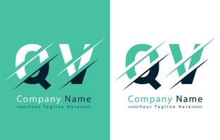 qv Brief Logo Design Vorlage. Vektor Logo Illustration