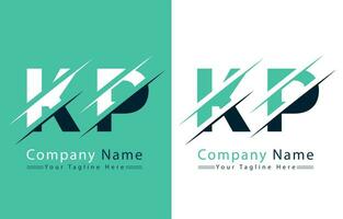 kp Brief Logo Design Konzept. Vektor Logo Illustration