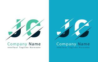 jc brev logotyp design mall. vektor logotyp illustration