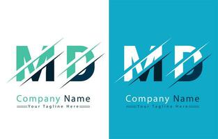 md Brief Logo Design Konzept. Vektor Logo Illustration