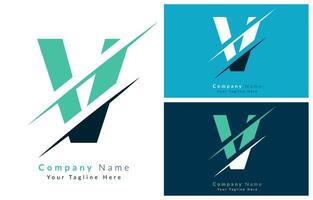 v Brief Logo Vektor Design Konzept Elemente