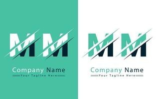 mm brev logotyp vektor design mall element