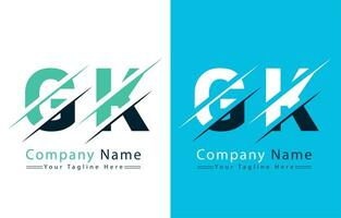 gk brev logotyp design mall. vektor logotyp illustration