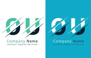 ou Brief Logo Vektor Design Konzept Elemente