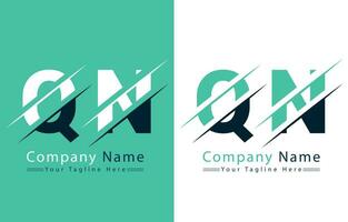 qn Brief Logo Design Konzept. Vektor Logo Illustration