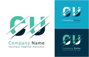 cu brev logotyp design mall. vektor logotyp illustration