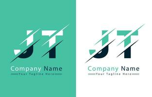 jt brev logotyp design begrepp. vektor logotyp illustration