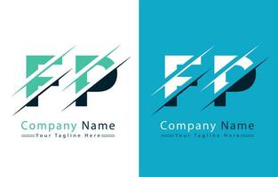 fp brev logotyp design begrepp. vektor logotyp illustration