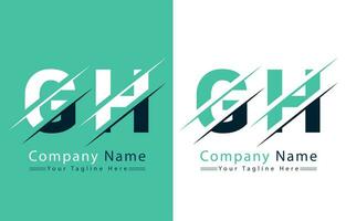 gh Brief Logo Design Konzept. Vektor Logo Illustration