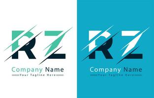 rz Brief Logo Design Vorlage. Vektor Logo Illustration