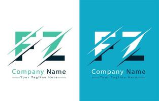 fz Brief Logo Design Konzept. Vektor Logo Illustration