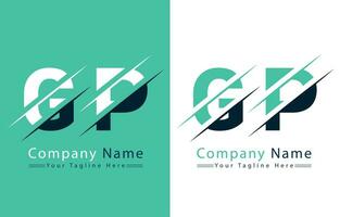 gp brev logotyp design mall. vektor logotyp illustration