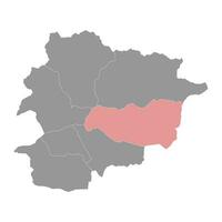 lagern Karte, administrative Aufteilung von das Fürstentum von Andorra. vektor