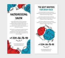 Friseur- und Friseursalon Flyer zum Ausdrucken vektor