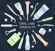 Dental Clean Hygieneprodukte, Werkzeuge für die Mundpflege vektor