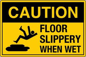 osha standarder symboler registrerad arbetsplats säkerhet tecken fara varning varning golv hal när våt vektor