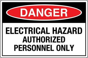 osha Standards Symbole Eingetragen Arbeitsplatz Sicherheit Zeichen Achtung Vorsicht Warnung elektrisch Gefahr autorisiert Personal nur vektor
