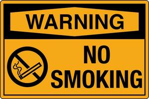 osha standarder symboler registrerad arbetsplats säkerhet tecken fara varning varning Nej rökning med symbol vektor
