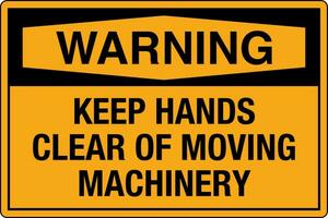 osha Standards Symbole Eingetragen Arbeitsplatz Sicherheit Zeichen Achtung Vorsicht Warnung behalten Hände klar von ziehen um Maschinen vektor