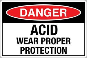 osha Standards Symbole Eingetragen Arbeitsplatz Sicherheit Zeichen Achtung Vorsicht Warnung Acid tragen richtig Schutz vektor