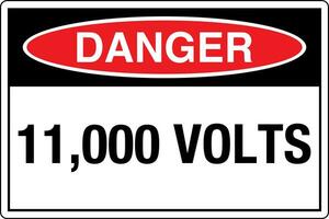 osha standarder symboler registrerad arbetsplats säkerhet tecken fara varning varning 11 000 volt vektor