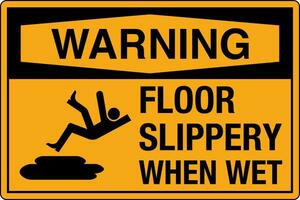 osha standarder symboler registrerad arbetsplats säkerhet tecken fara varning varning golv hal när våt 2 vektor