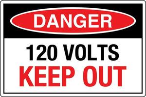 osha standarder symboler registrerad arbetsplats säkerhet tecken fara varning varning 120 volt ha kvar ut vektor