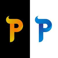 abstrakt första bokstaven p logotyp designmall element vektor