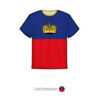 t-shirt design med flagga av liechtenstein. vektor