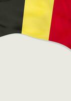 Flugblatt Design mit Flagge von Belgien. Vektor Vorlage.
