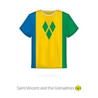 t-shirt design med flagga av helgon vincent och de grenadiner. vektor