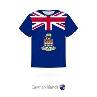 T-Shirt Design mit Flagge von Cayman Inseln. vektor