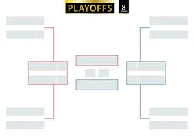8 team enda eliminering konsol. turnering konsol för slutspel på vit bakgrund. vektor